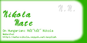 nikola mate business card